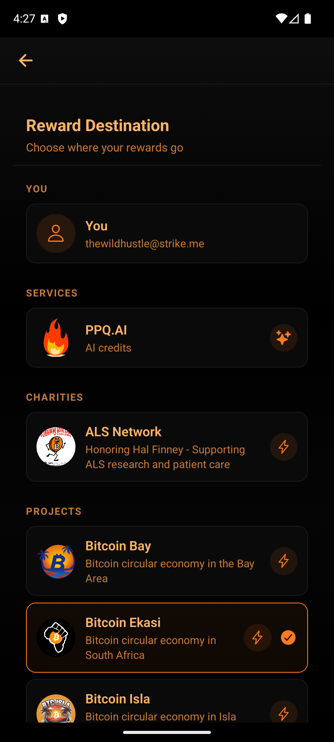 RUNSTR Reward Destination