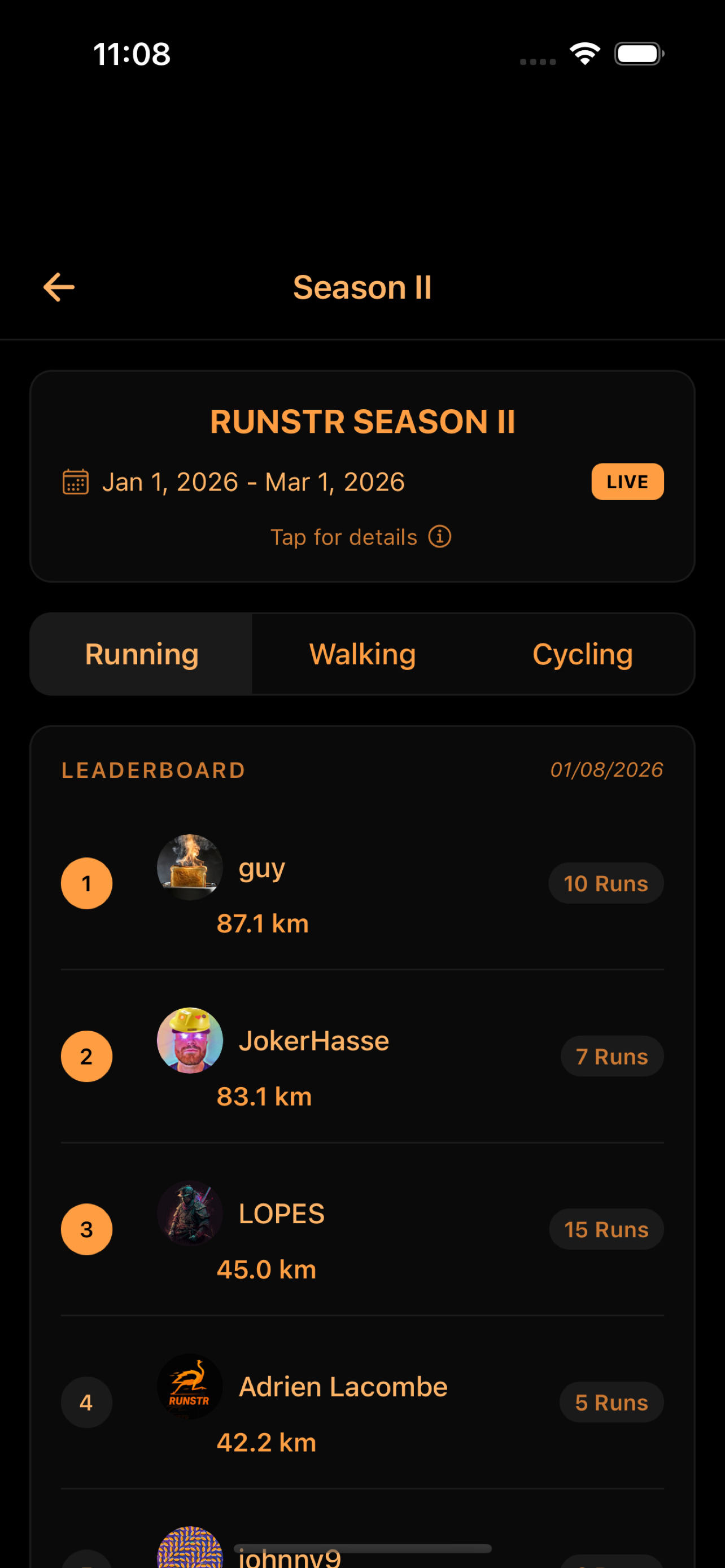 RUNSTR Leaderboard